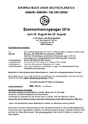 Ausschreibung Sommertraining 2014